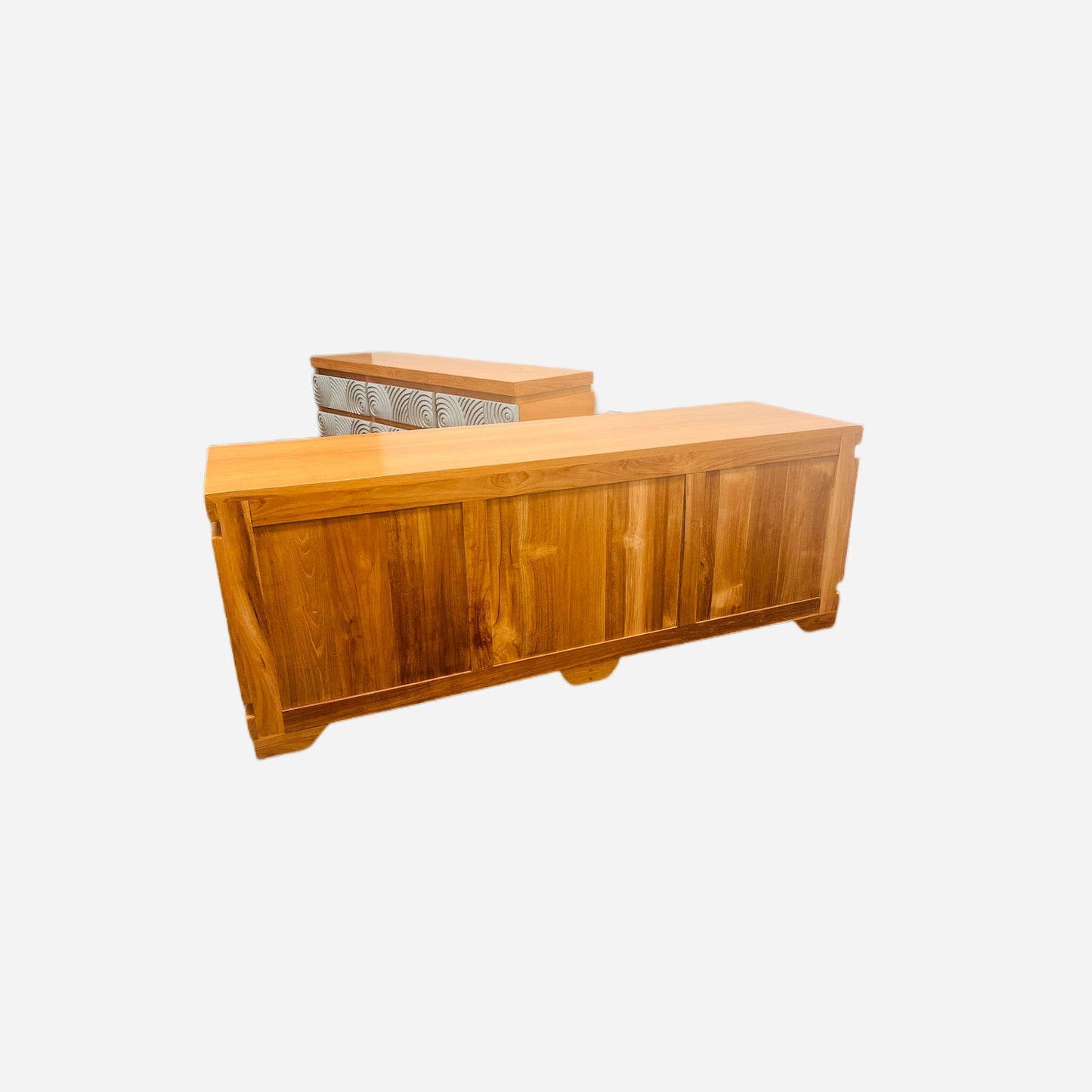 Mid-century Modern Teakwood Handmade Buffet Sideboard Credenza Entertainment TV Center