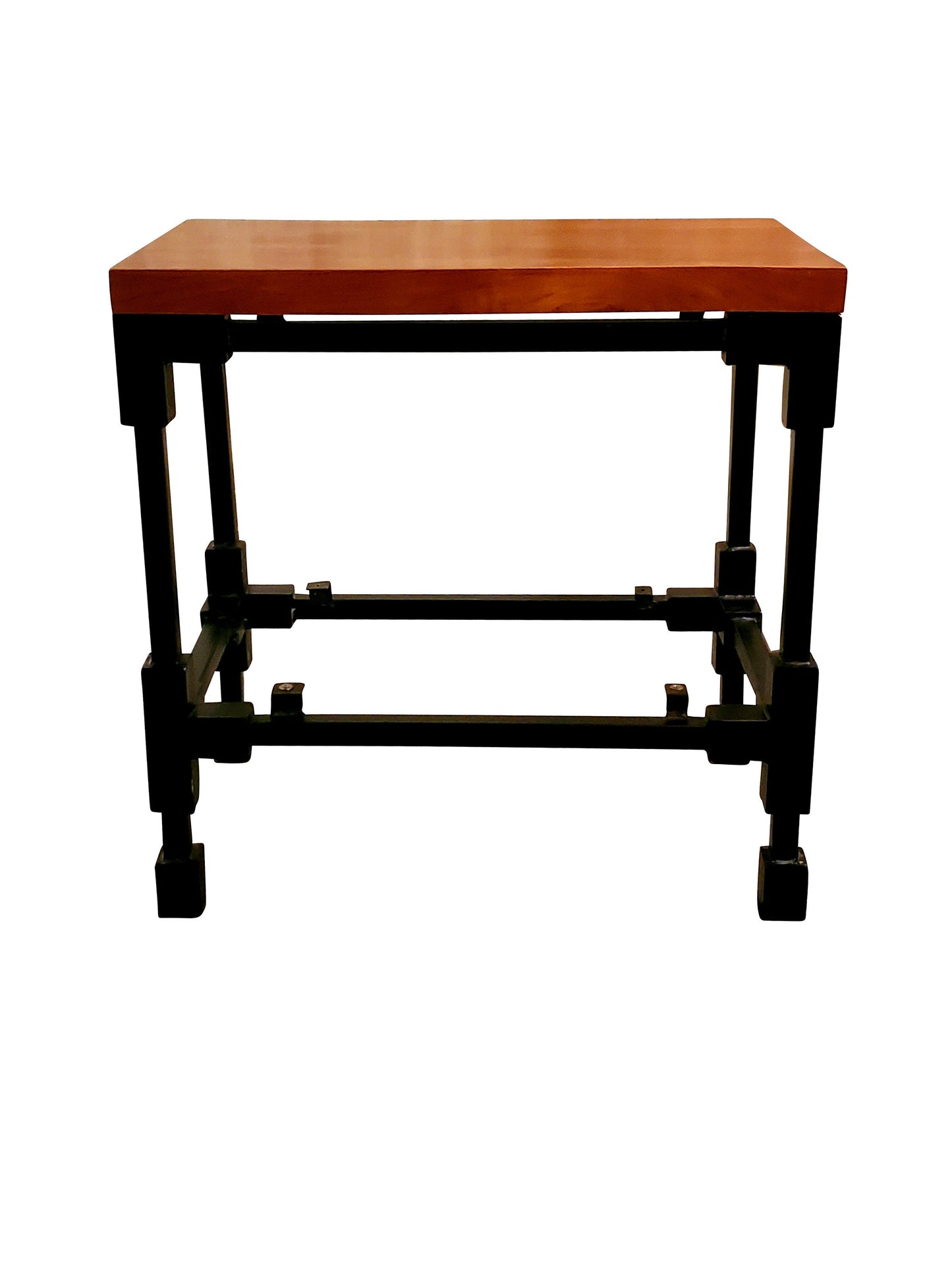 Industrial Teakwood Metal Accent Coffee Table End Table