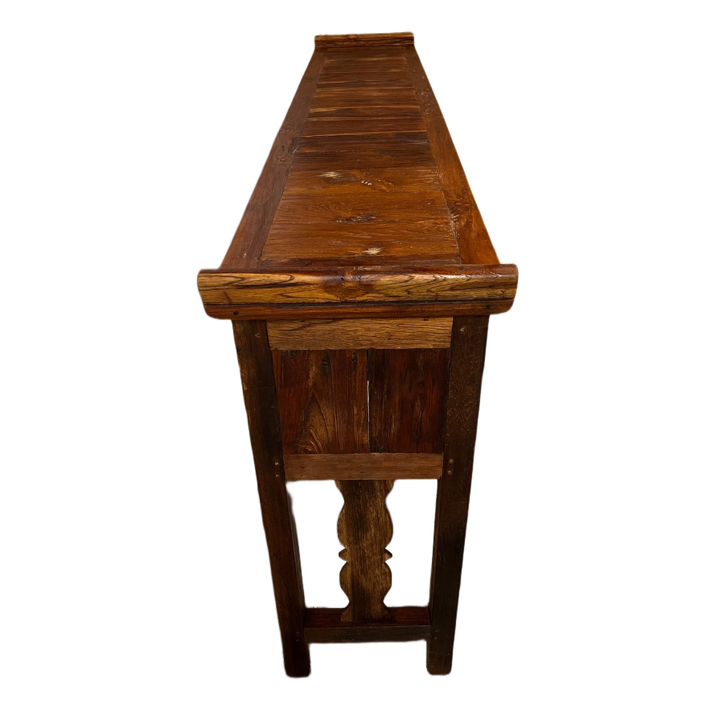 Handcrafted Teak Arch console table, Reclaimed Console Table, Carved Wood Media Stand, Architectural archway console