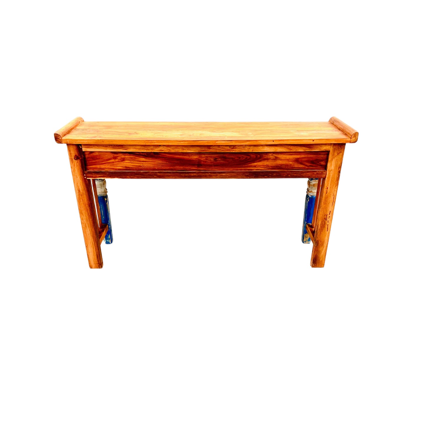 Console Table | Reclaimed Teak Wood | Architectural Carved Console | Hand-Painted | Handmade | Carved Console Table | Leaf Design