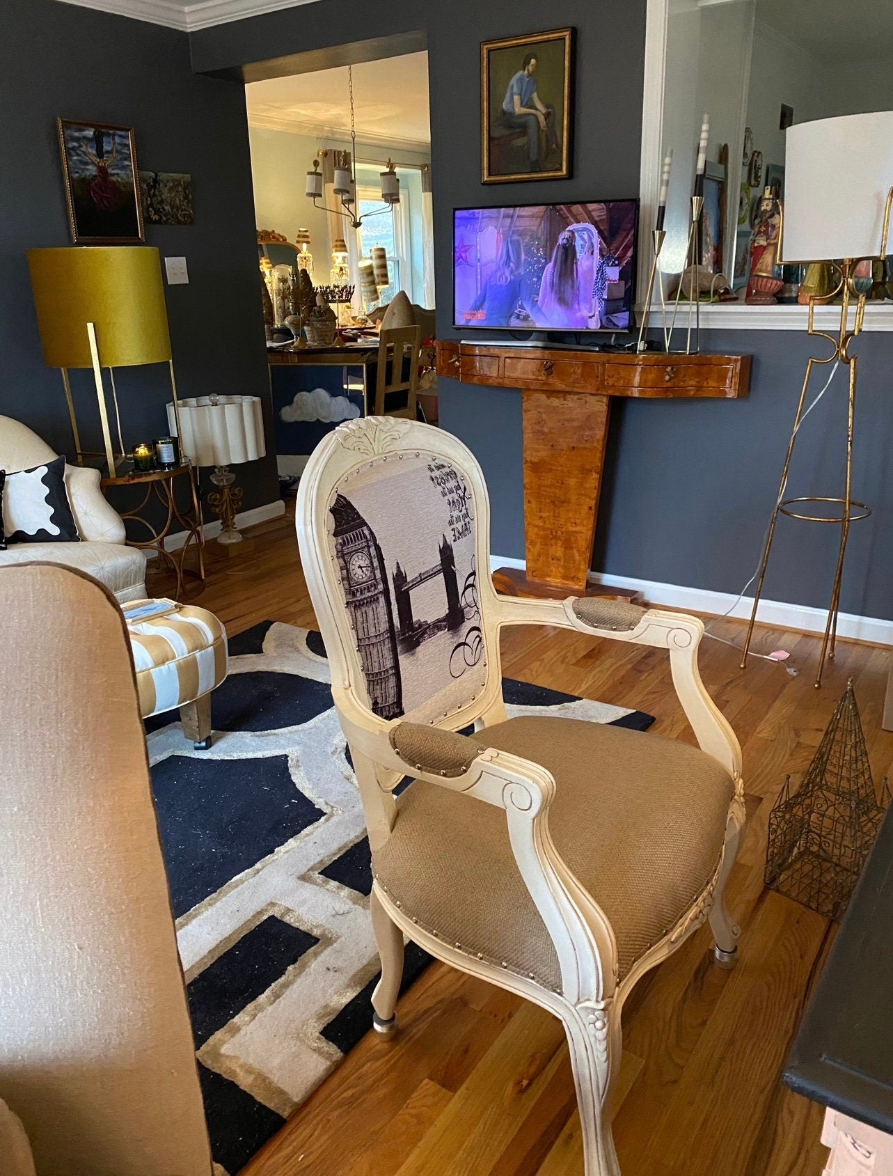 Mahogany Wood Living Room Chair