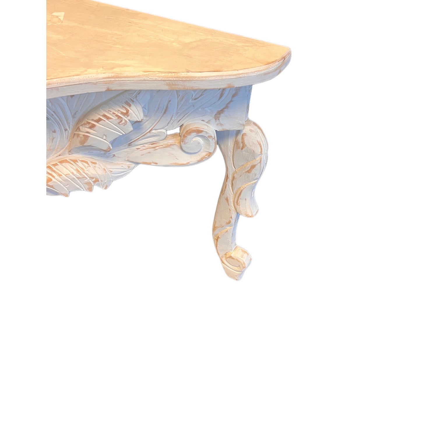 Solid wood white-washed handcrafted rustic modern farmhouse console entrance table