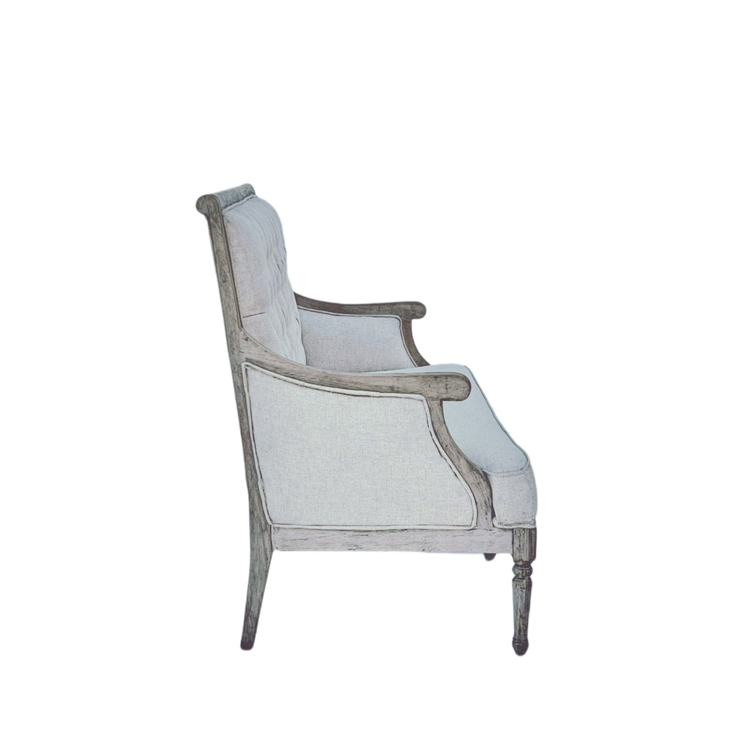 Hand-tufted Solid Wood French Settee