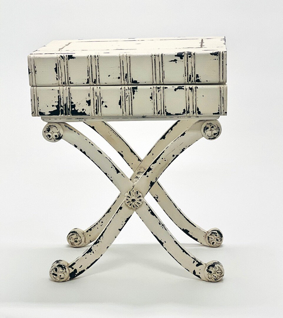 Bookcase style rustic table (Grey or White)