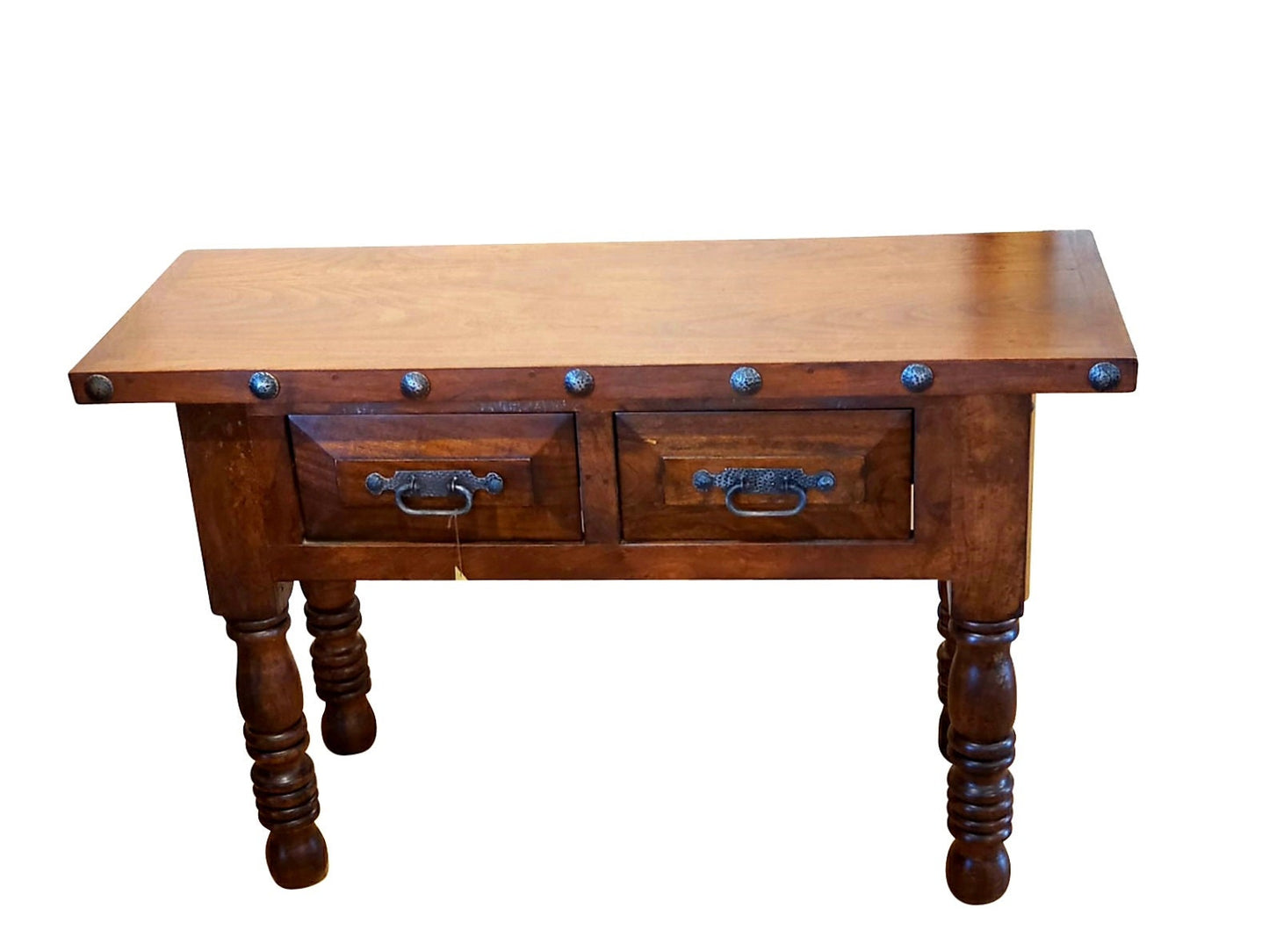 Mesquite wood rustic console table wooden  entry table county farmhouse table
