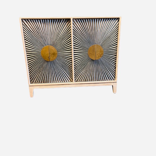 Solid wood handmade modern 2-door cabinet