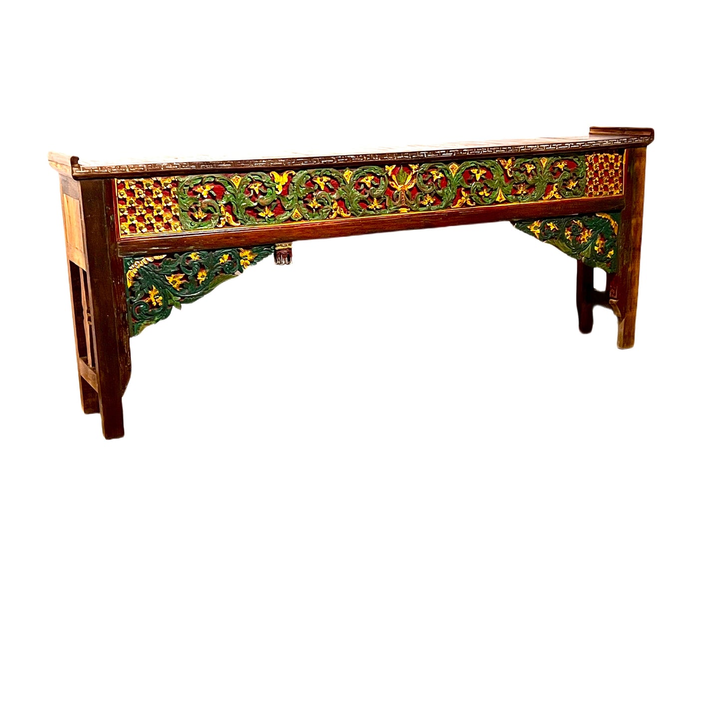 Handcrafted Teak Arch console table, Reclaimed Console Table, Carved Wood Media Stand, Architectural archway console