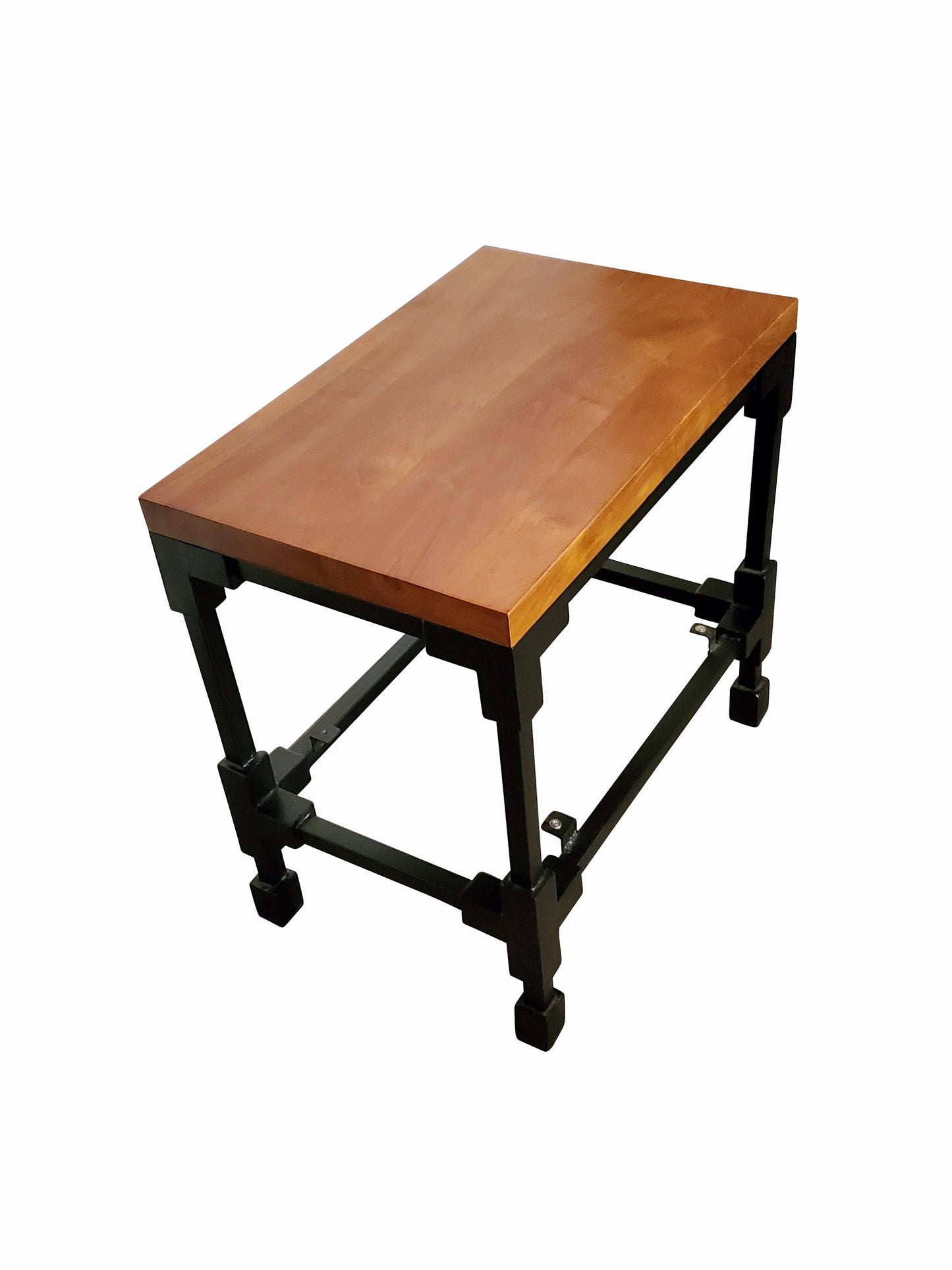 Industrial Teakwood Metal Accent Coffee Table End Table