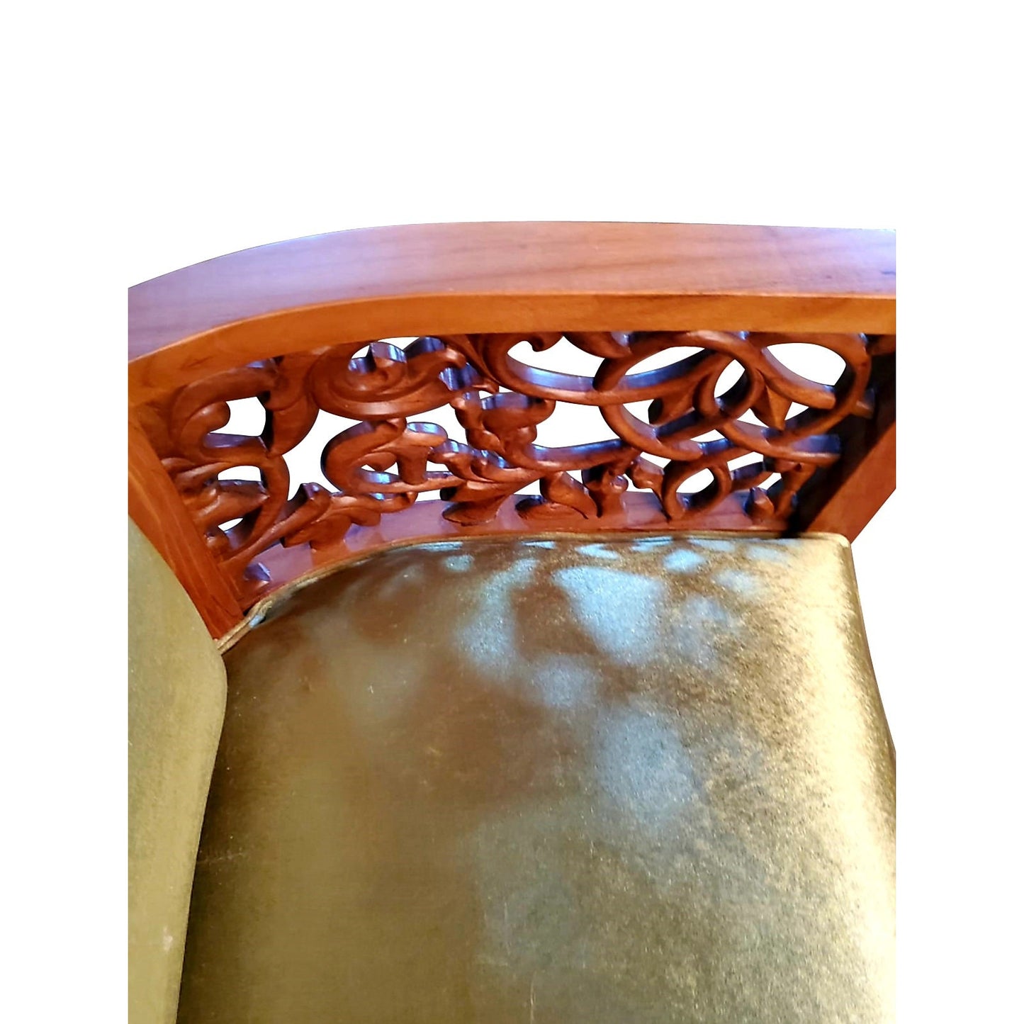 Incredible teakwood velvet chairs