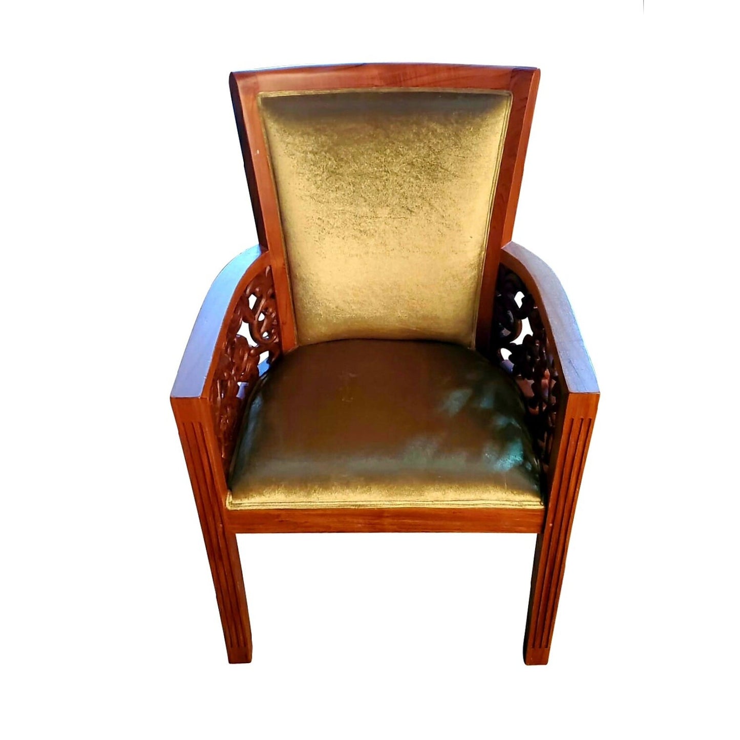 Incredible teakwood velvet chairs