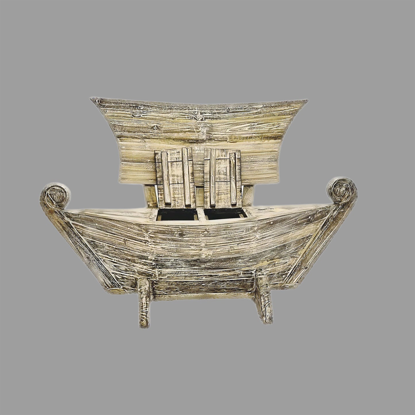 Teakwood Whitewash Boat Bench With Under-seat Storage