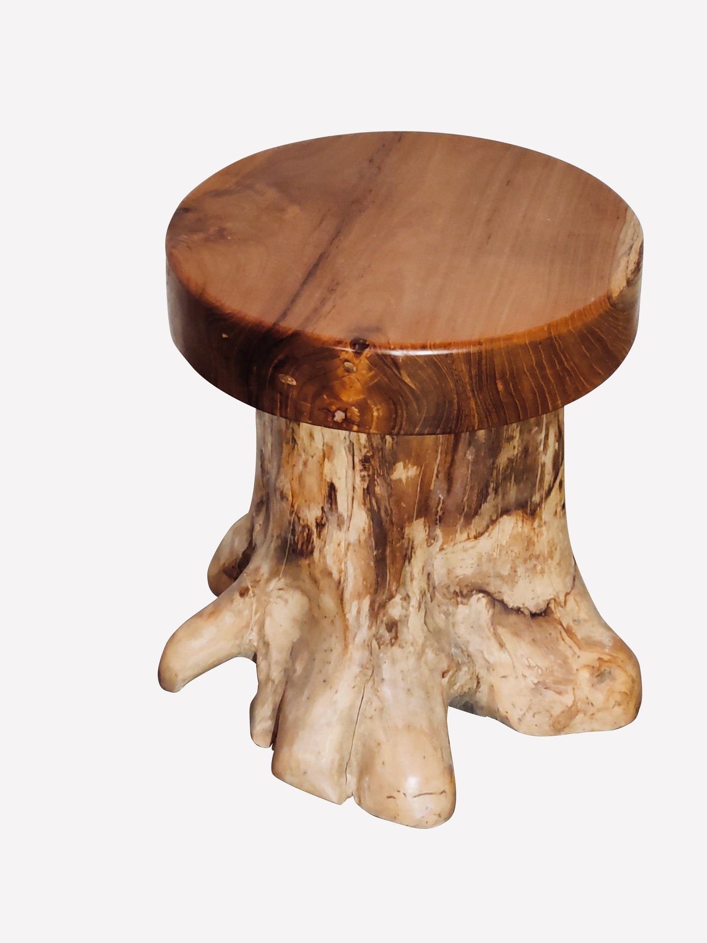 Teakwood Tree Trunk Stool