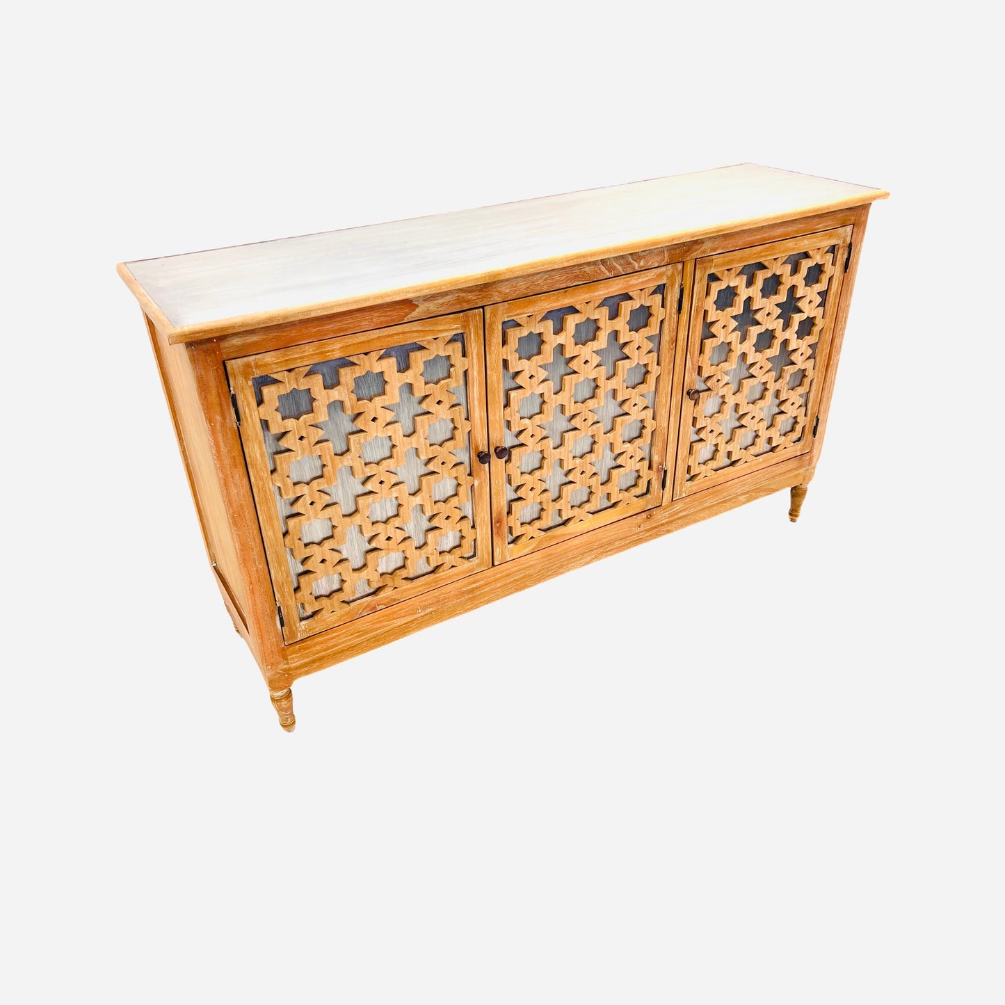Credenza | Sideboard | Buffet | Dresser with Doors | Media Cabinet | Stylish | Cedar Wood | Solid Wood | Tin Top | Modern Design