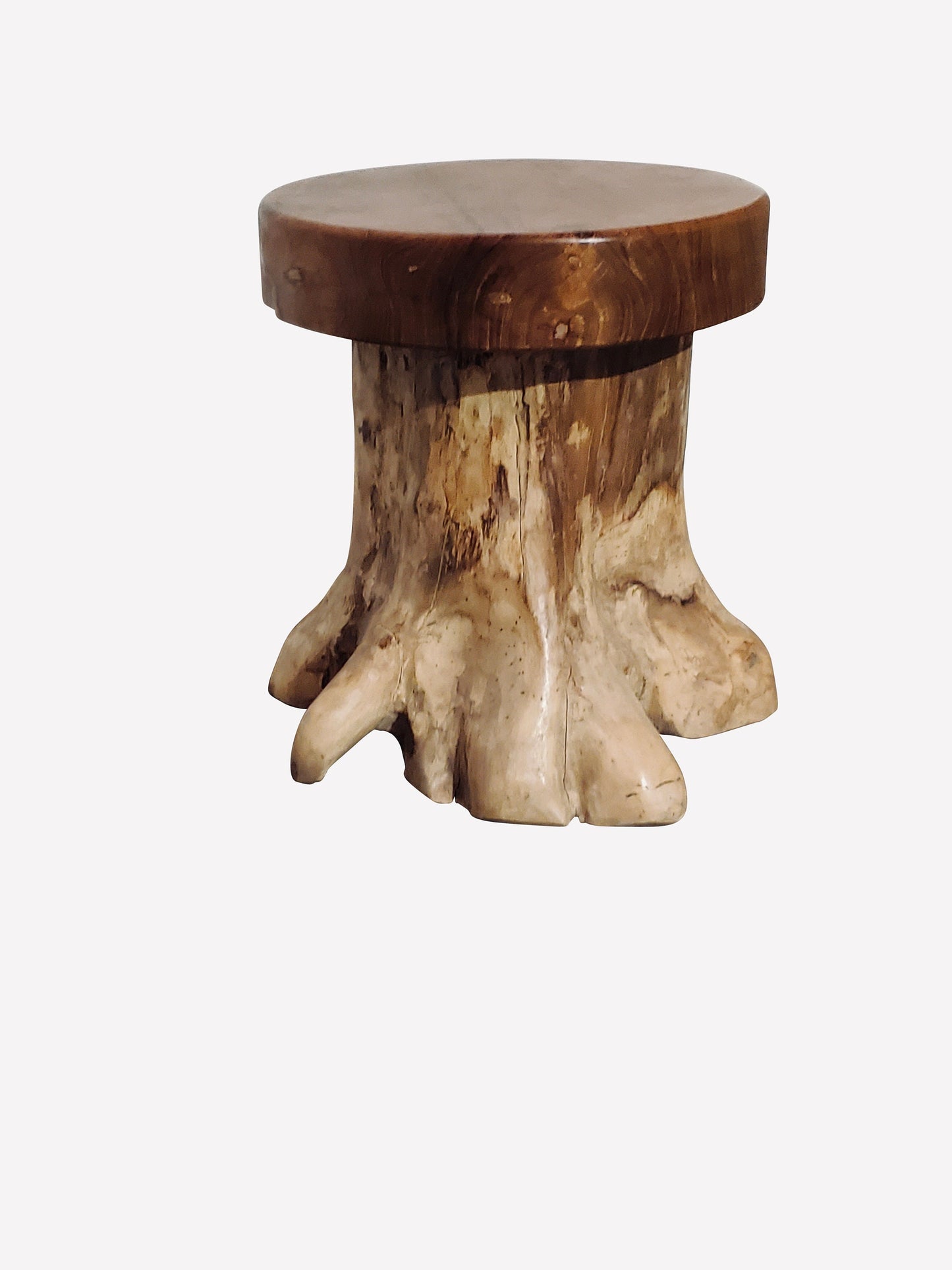 Teakwood Tree Trunk Stool