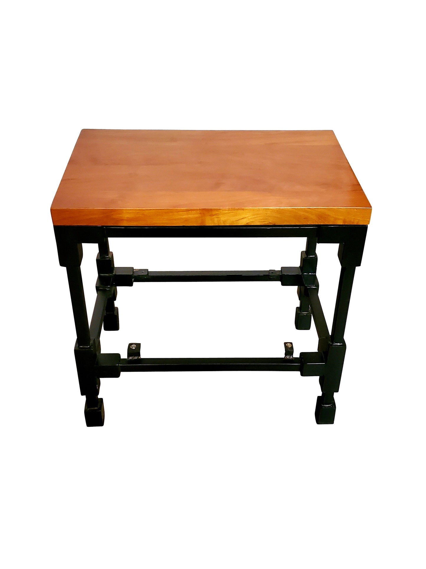 Industrial Teakwood Metal Accent Coffee Table End Table