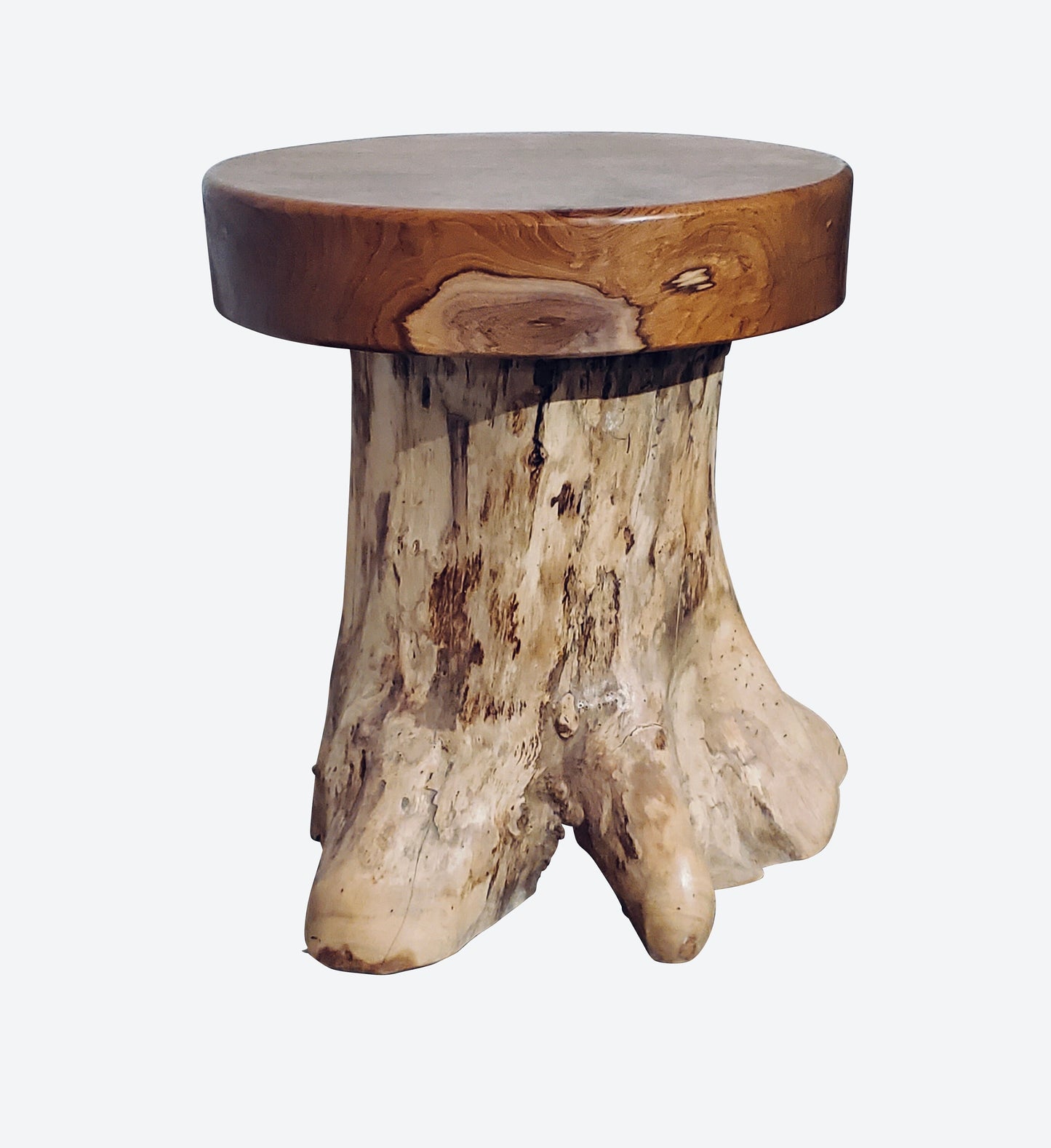 Teakwood Tree Trunk Stool
