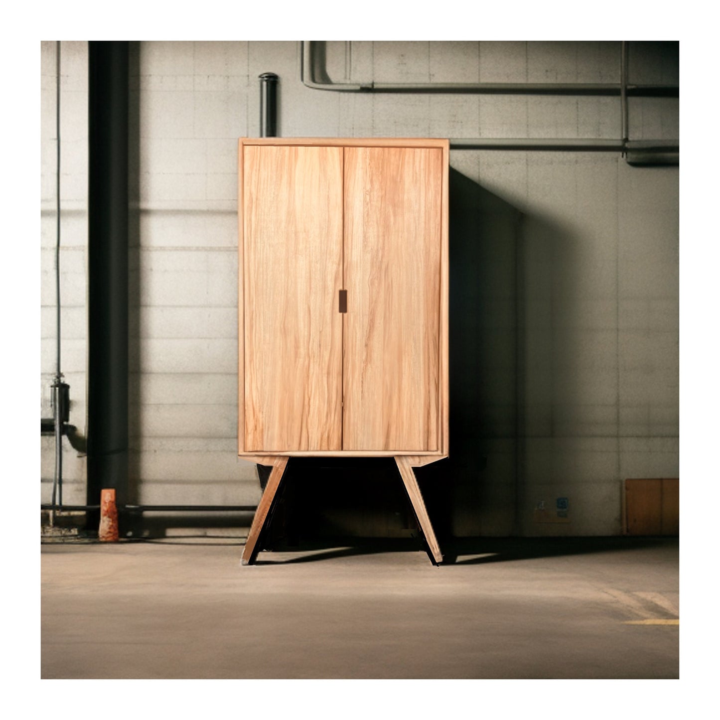 Armoire | Wardrobe | Mid-Century Modern | MCM | Teak | Elegant Design | Armoire Available in Walnut or Natural Wood Tone