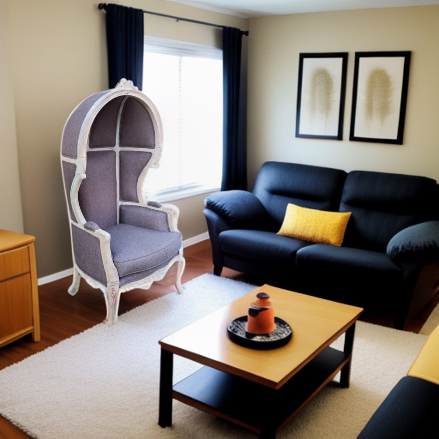 Balloon Chair | Porter Chair | Throne |Louis XV Style Dome Canopy Chair | French Inspired Design