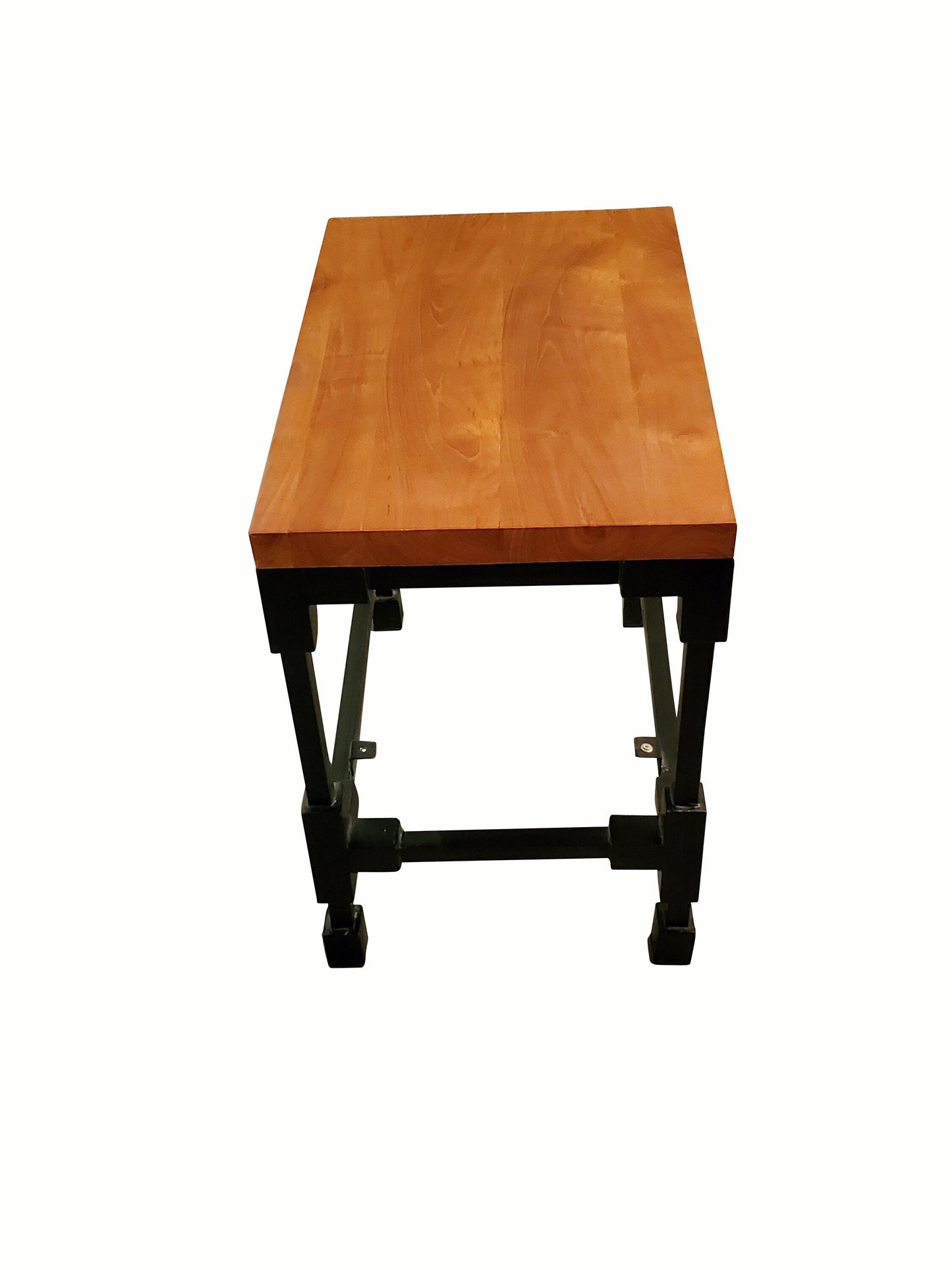 Industrial Teakwood Metal Accent Coffee Table End Table