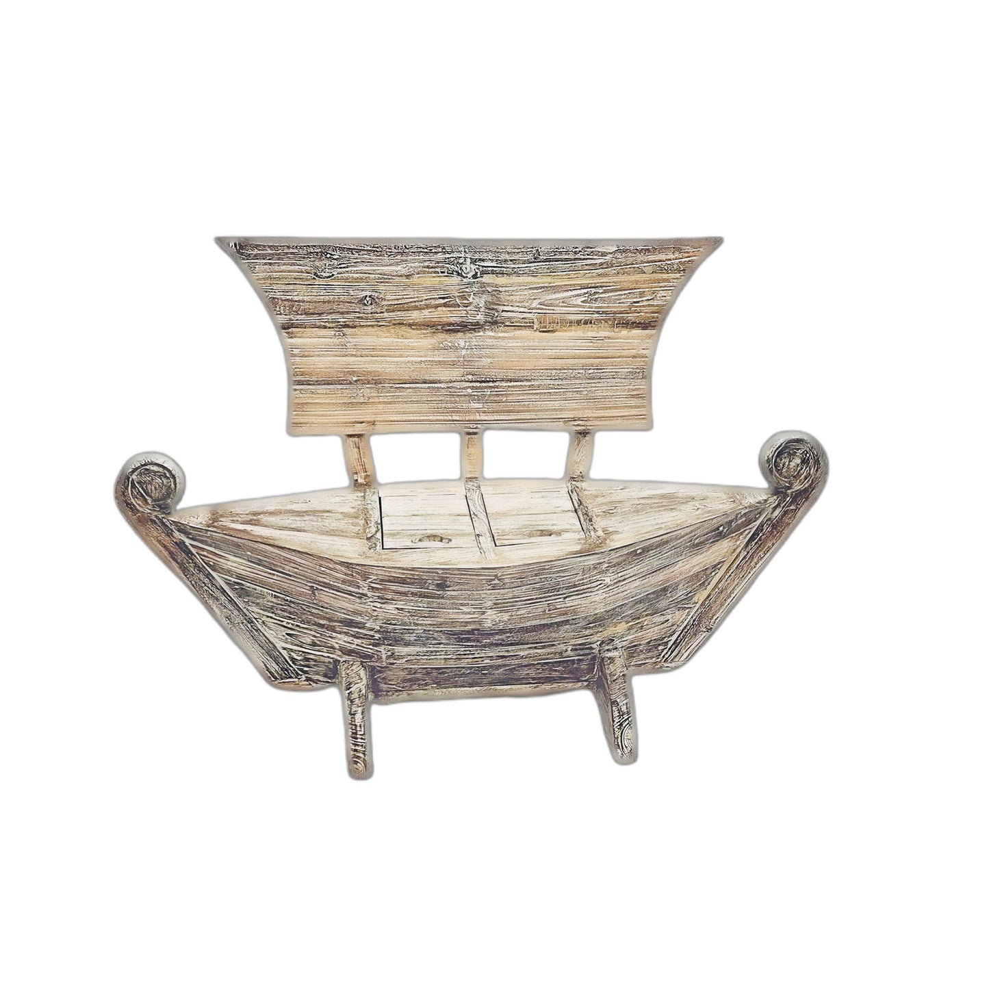 Teakwood Whitewash Boat Bench With Under-seat Storage