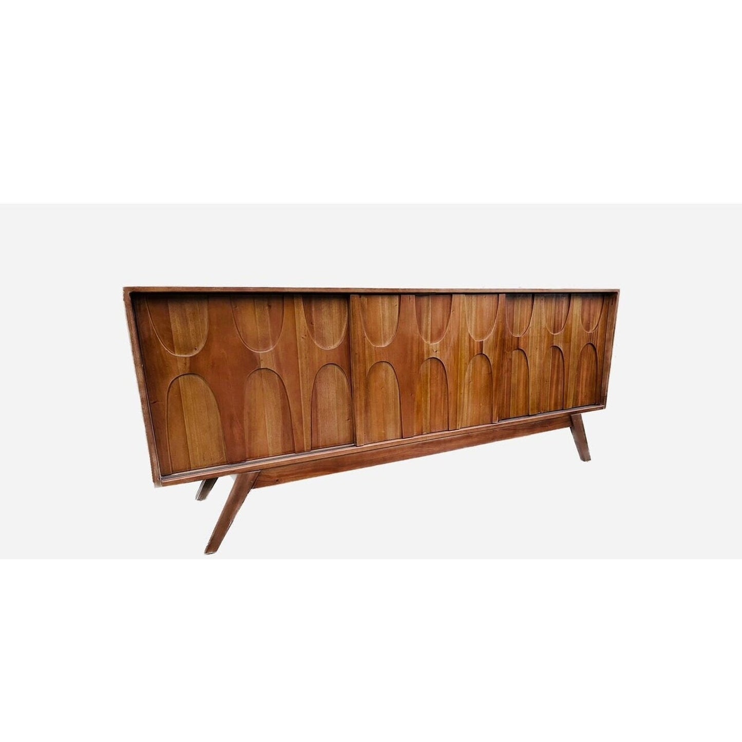 Brasilia Style Mid Century Credenza Sideboard Media Console Solid Wood Construction