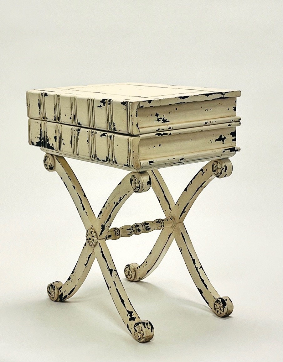 Bookcase style rustic table (Grey or White)