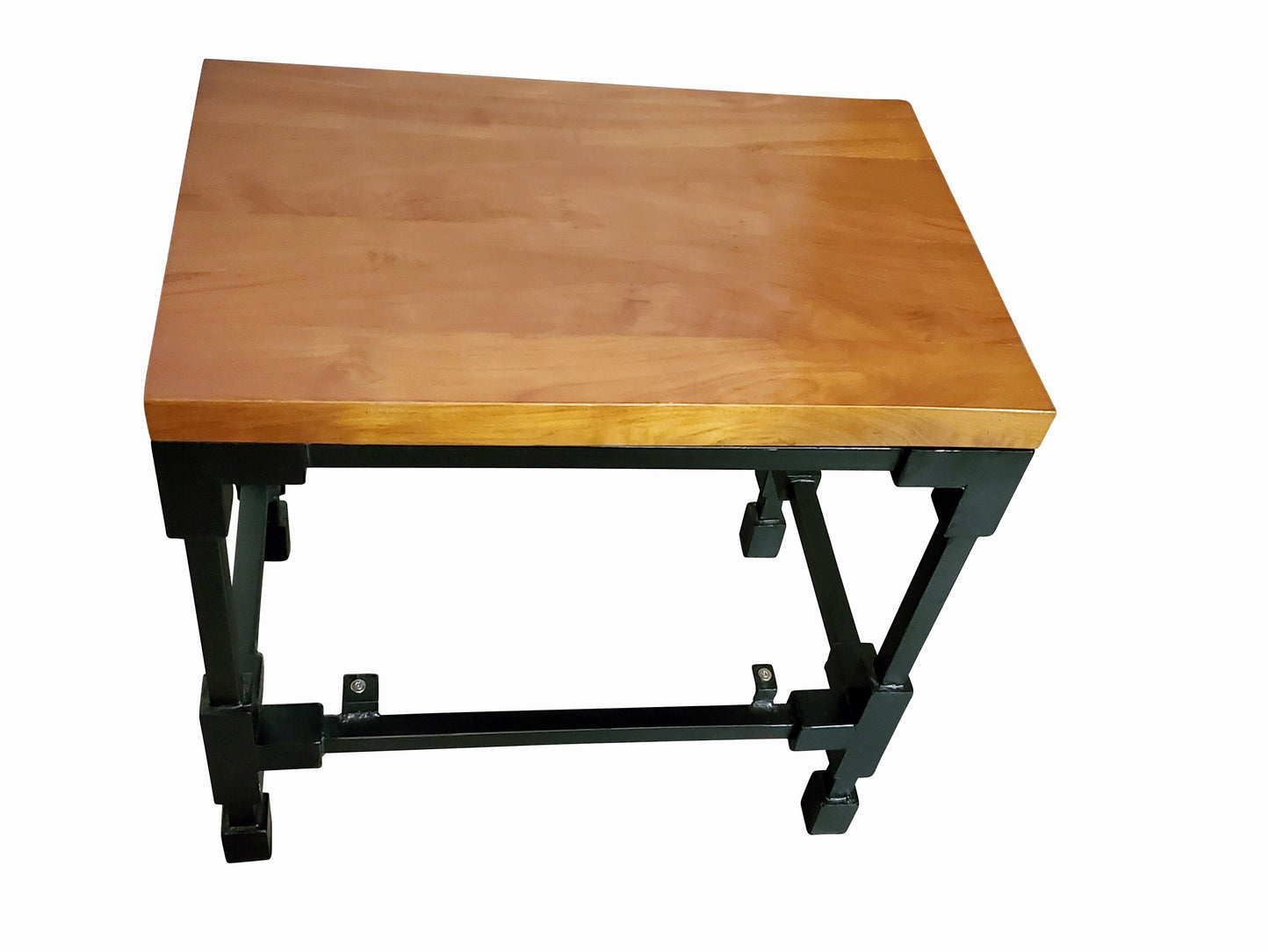 Industrial Teakwood Metal Accent Coffee Table End Table