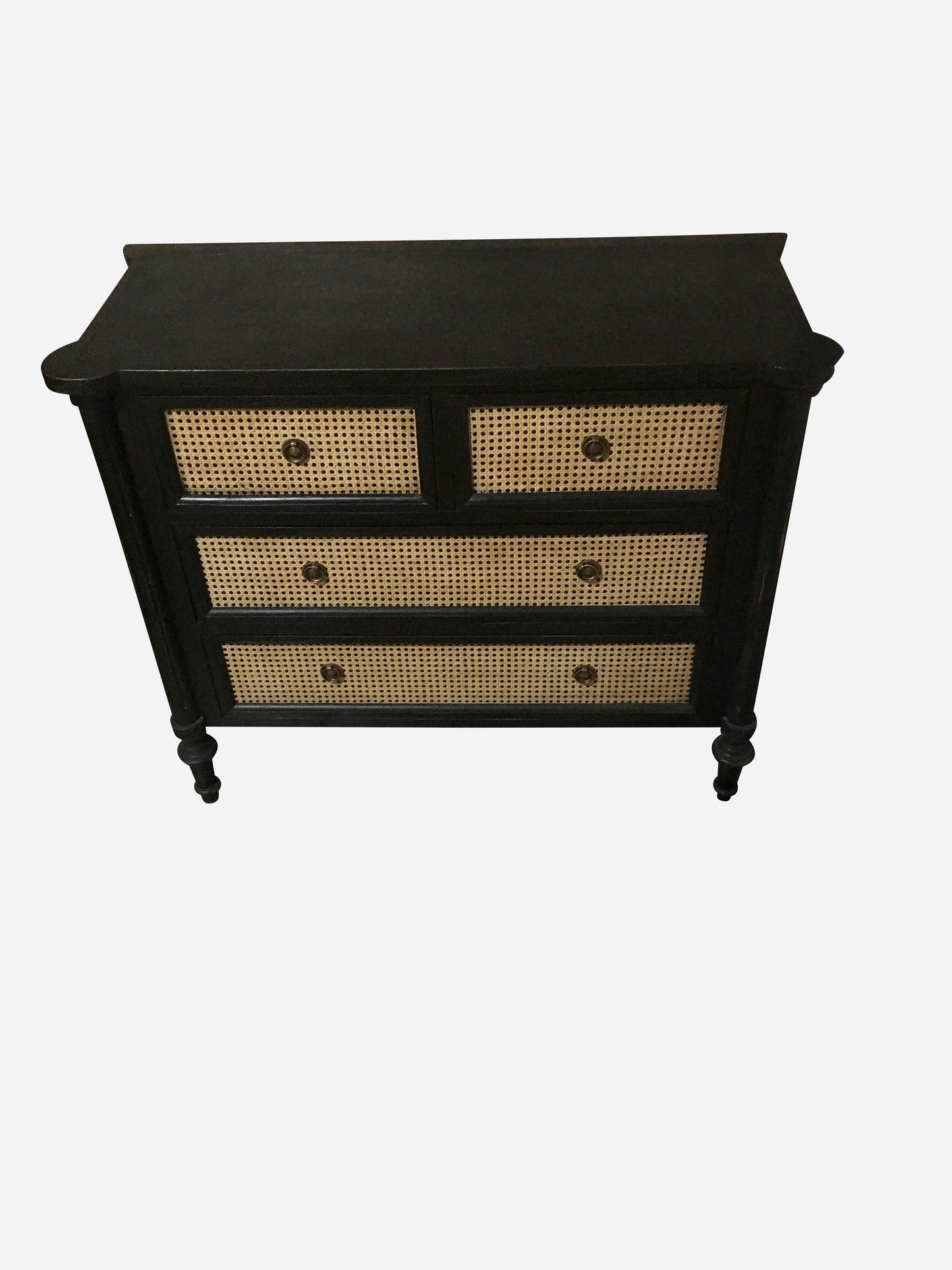Solid Wood Woven Rattan Dresser Handmade