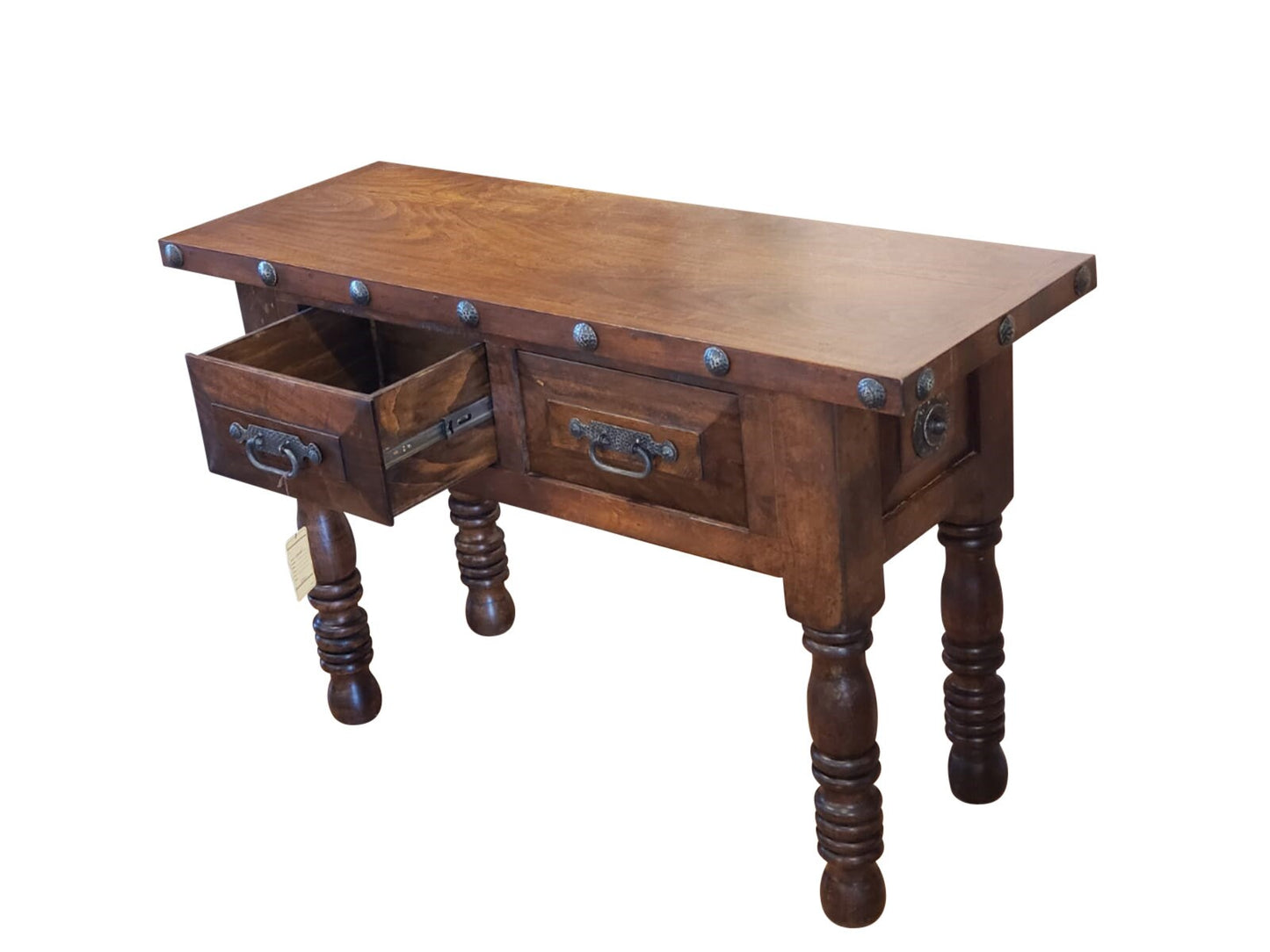Mesquite wood rustic console table wooden  entry table county farmhouse table