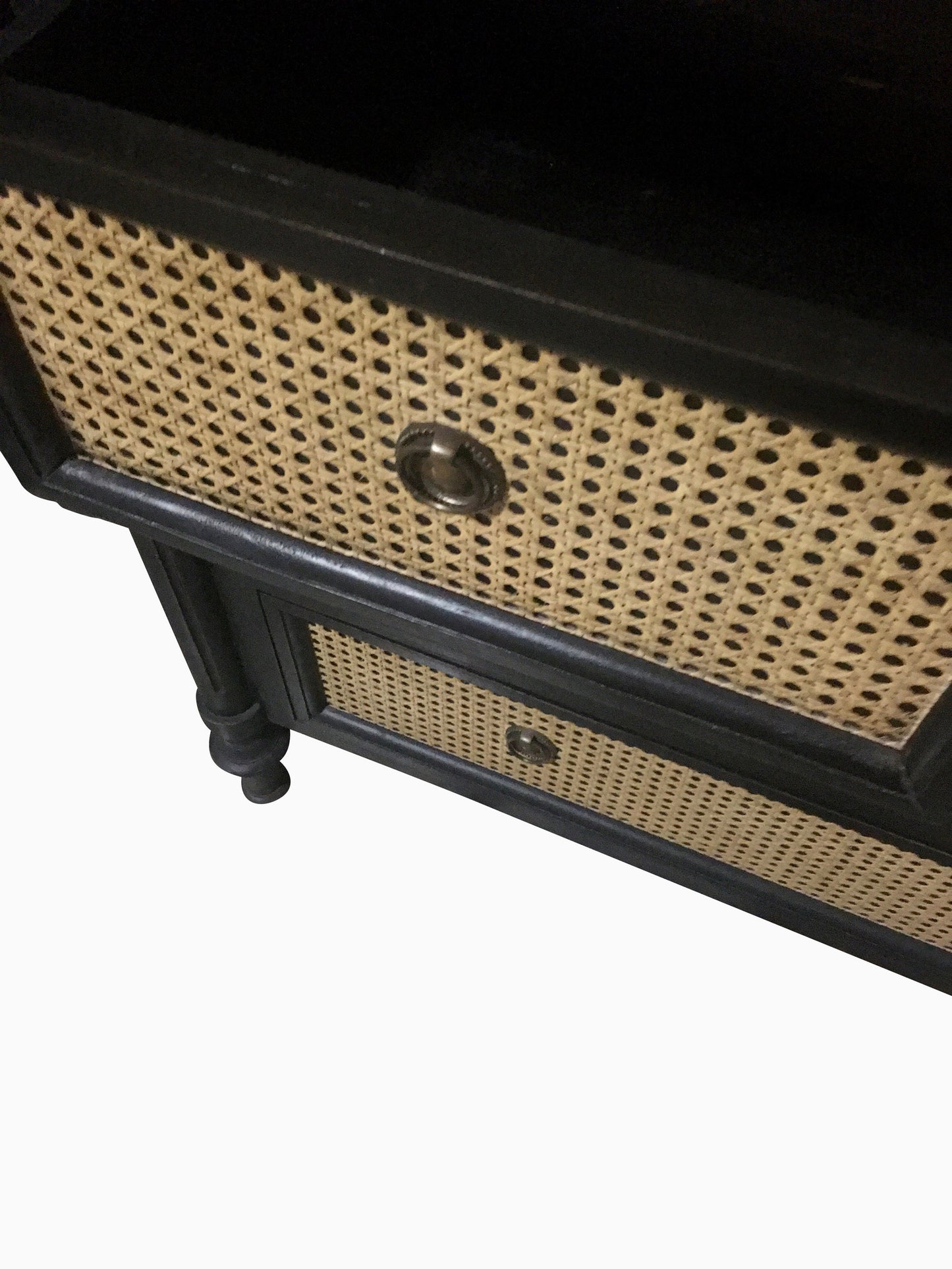 Solid Wood Woven Rattan Dresser Handmade