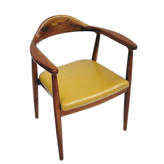 Teakwood Hans Wegner Inspired chairs Mid Century Modern MCM leather chairs