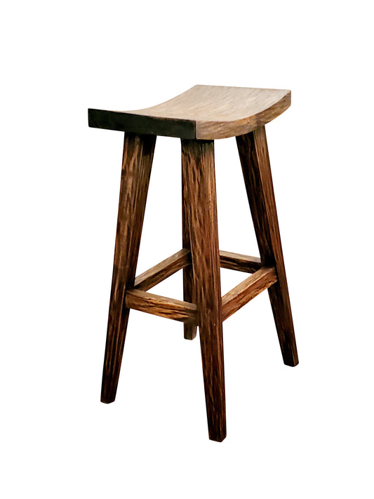 Rustic Farmhouse Reclaimed Teakwood Bar And Counter Stool