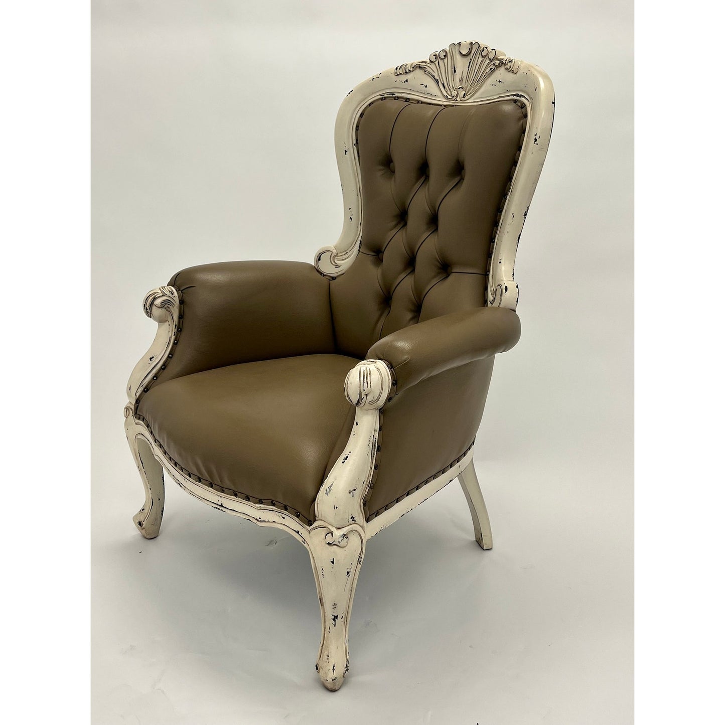 Rustic Arm Chairs Solid Mahogany Wood Leather