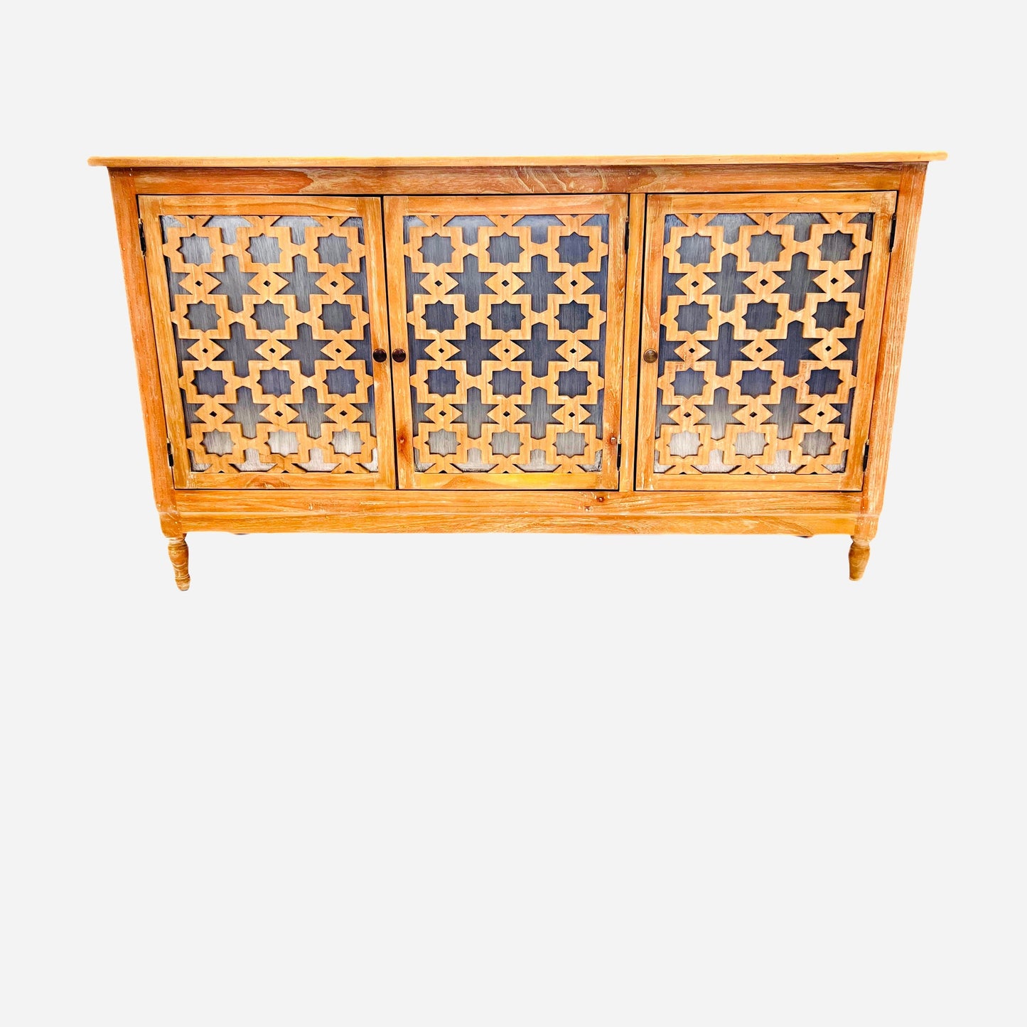 Credenza | Sideboard | Buffet | Dresser with Doors | Media Cabinet | Stylish | Cedar Wood | Solid Wood | Tin Top | Modern Design