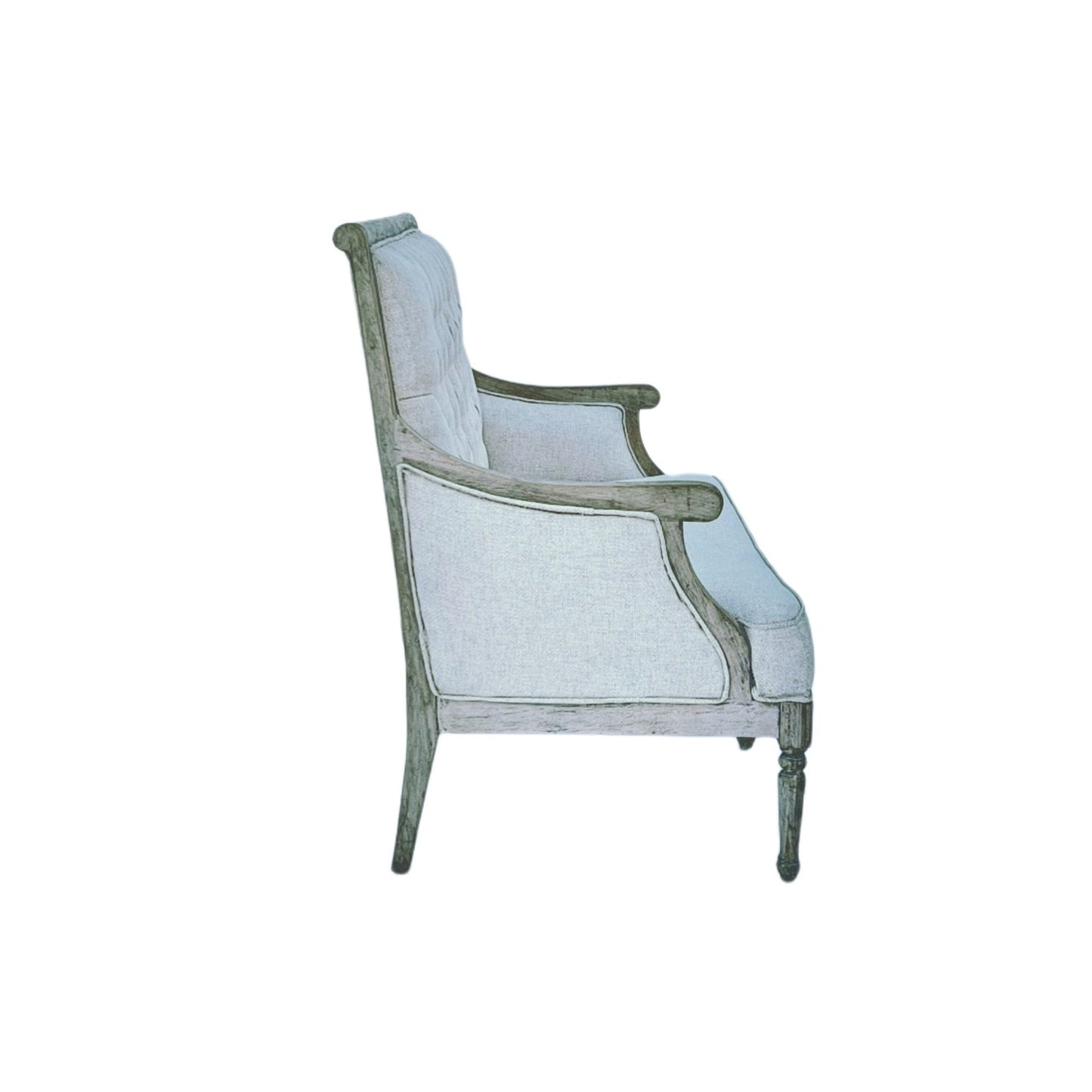 Hand-tufted Solid Wood French Settee