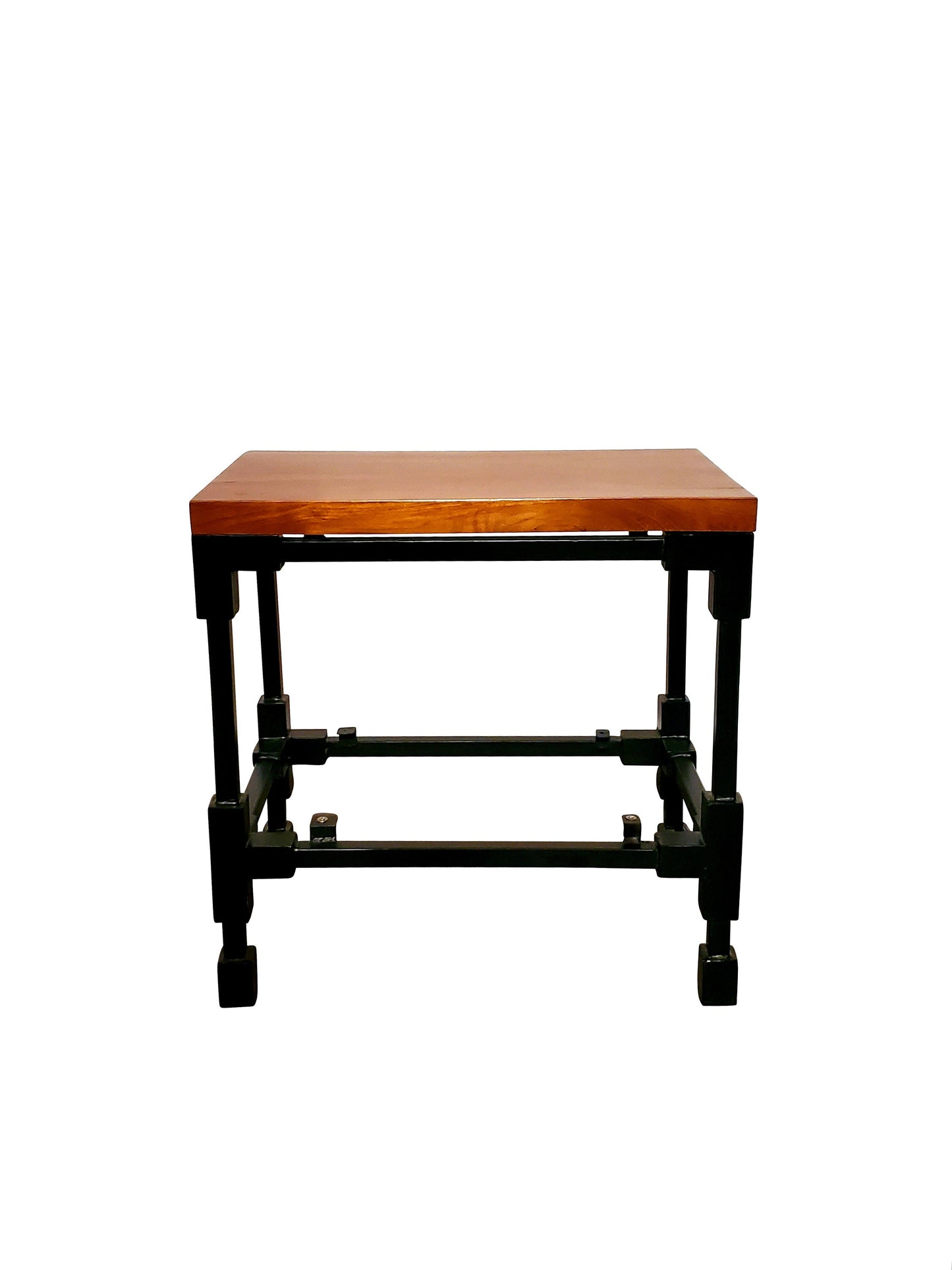 Industrial Teakwood Metal Accent Coffee Table End Table