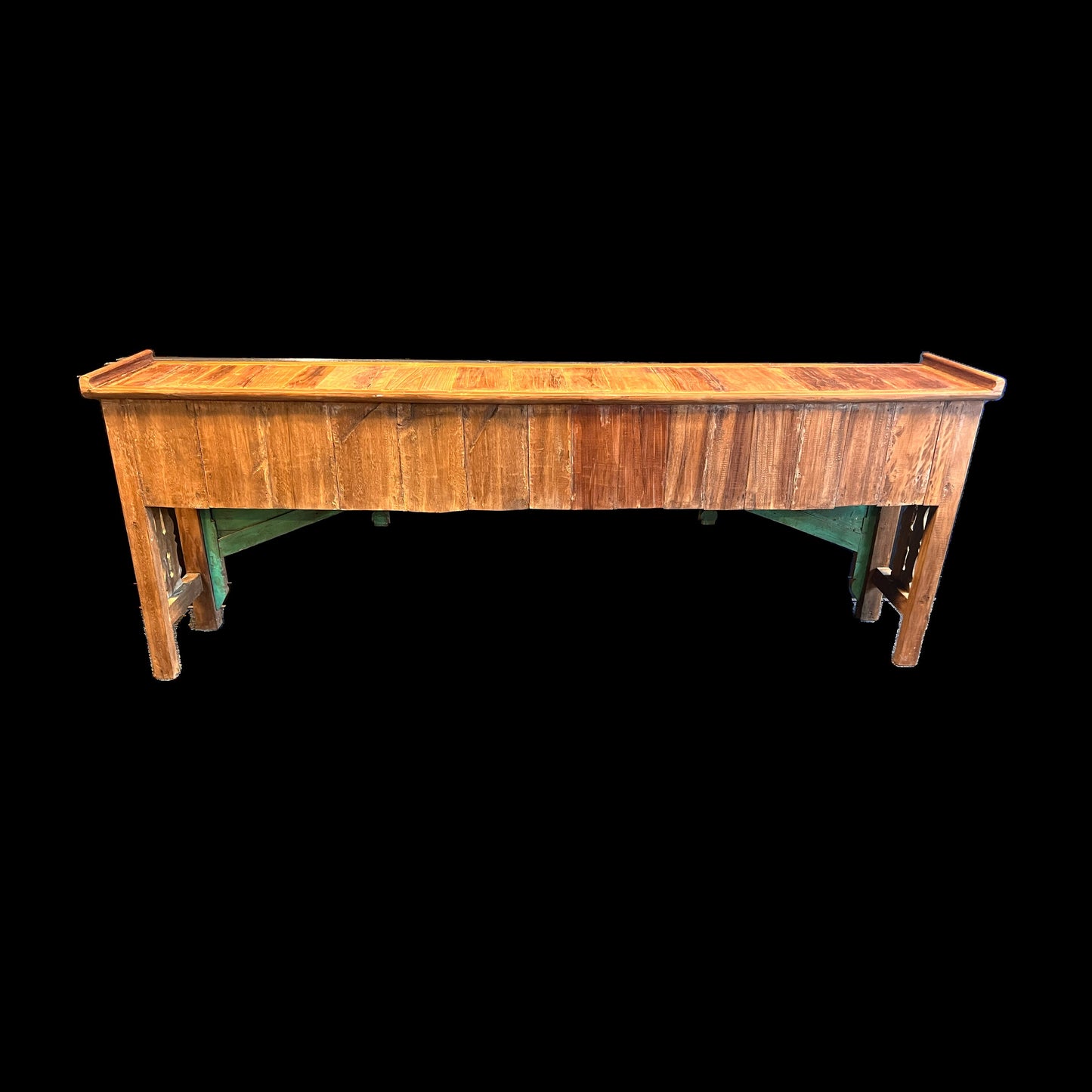 Handcrafted Teak Arch console table, Reclaimed Console Table, Carved Wood Media Stand, Architectural archway console