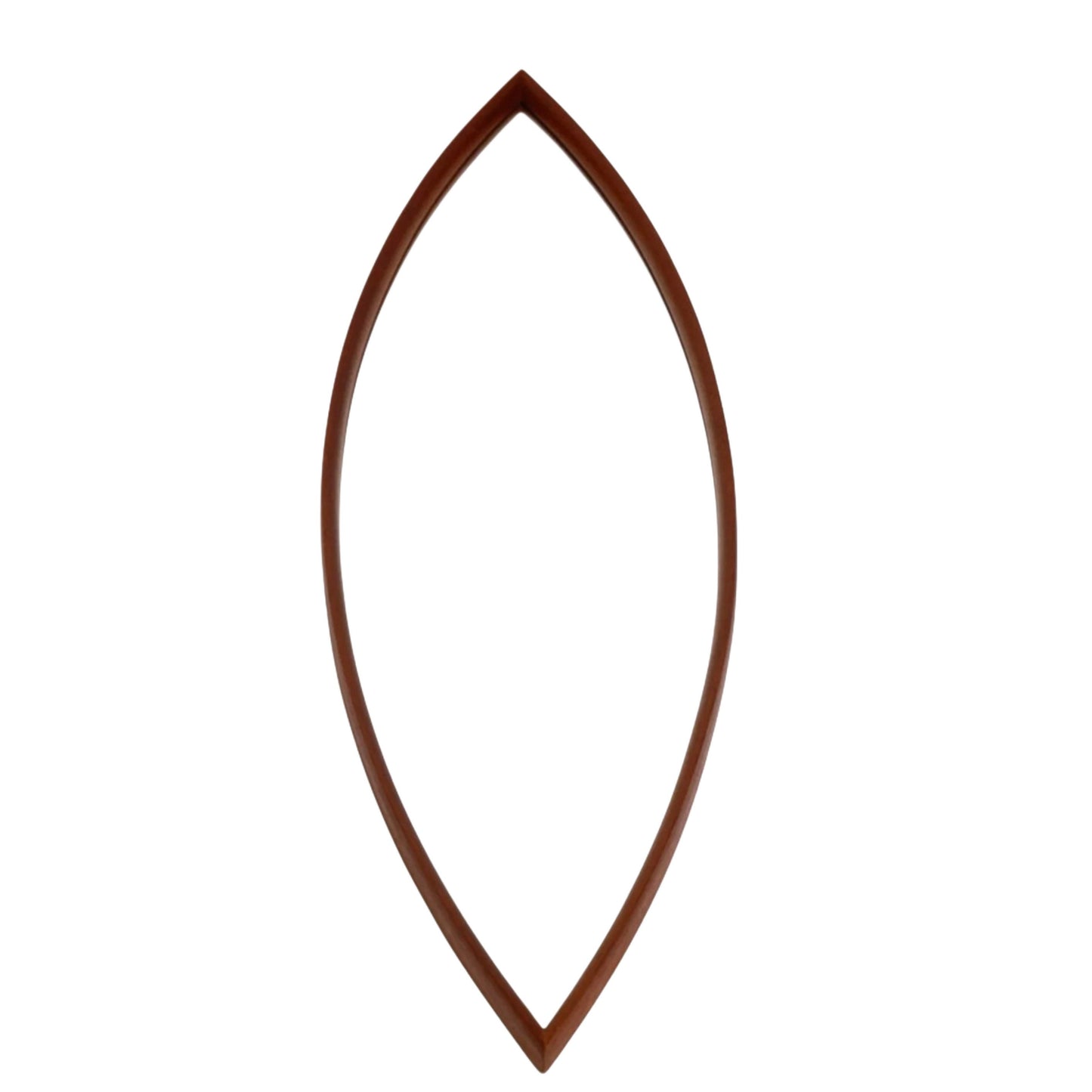 Solid Teakwood Mid-century Modern Syroco mirror oblong cat eye oval mirror