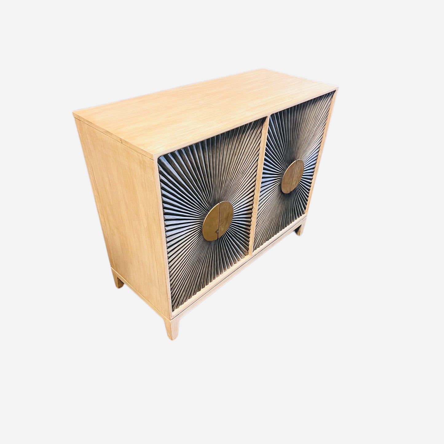 Solid wood handmade modern 2-door cabinet