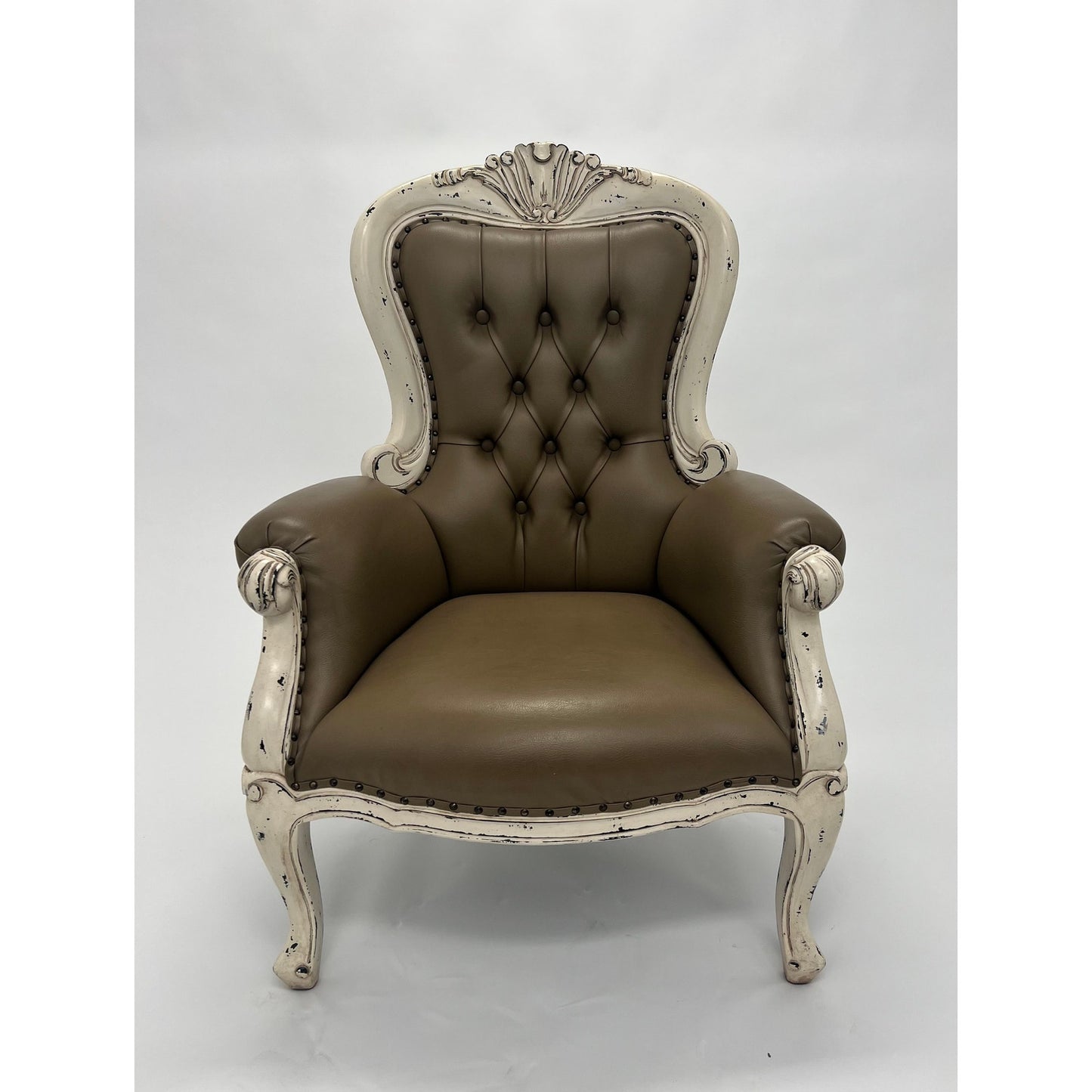 Rustic Arm Chairs Solid Mahogany Wood Leather