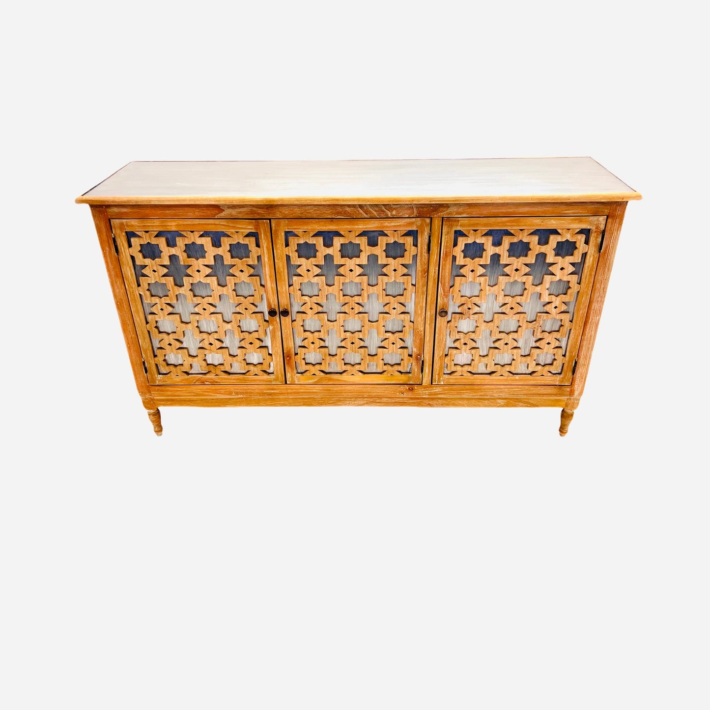 Credenza | Sideboard | Buffet | Dresser with Doors | Media Cabinet | Stylish | Cedar Wood | Solid Wood | Tin Top | Modern Design