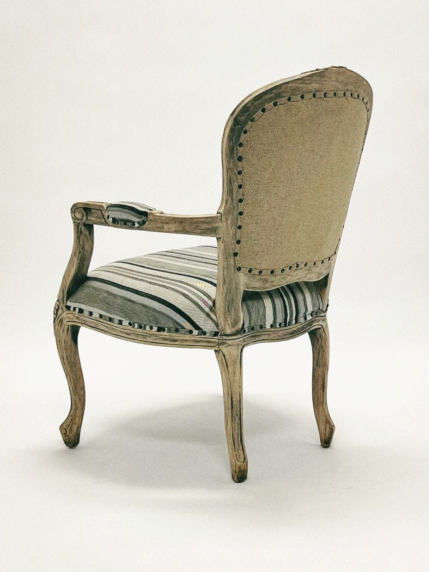 Cedar Wood Living Room French Arm Chair Farmhouse