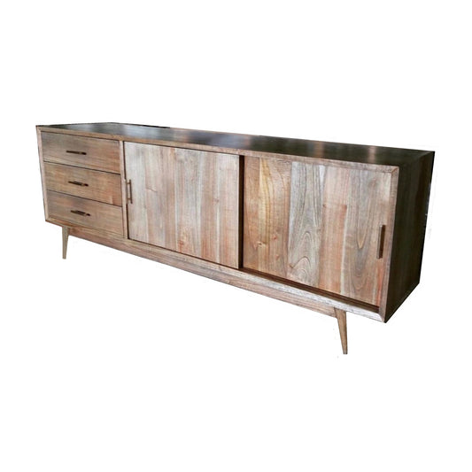 Mid-Century Modern Credenza, Modern Solid Wood sideboard, Buffet Dresser with Doors Mid, Media Console, TV Stand