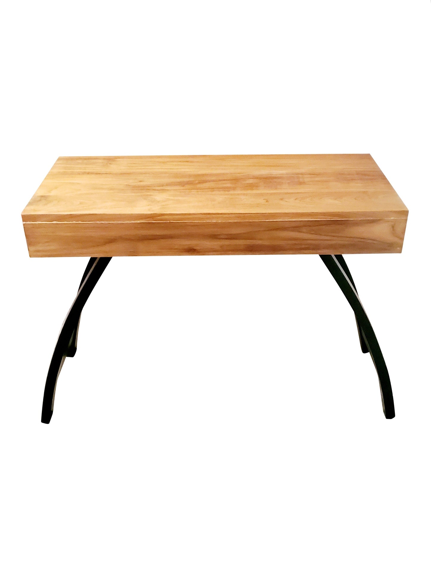 Mid-century Modern Teakwood Square Wooden Blocks Console Table