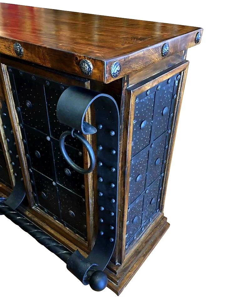 Old West Rustic Mesquite Wood Metal Bar