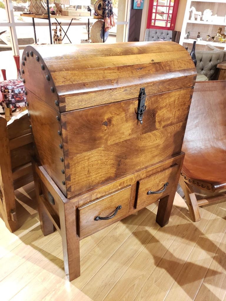 Old West Mesquite Wood Rustic Spanish Style Trunk Table Trunk Style Cabinet
