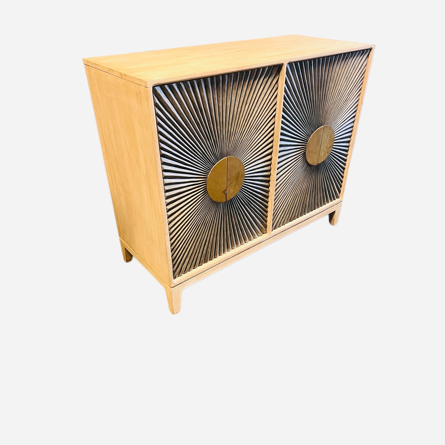 Solid wood handmade modern 2-door cabinet