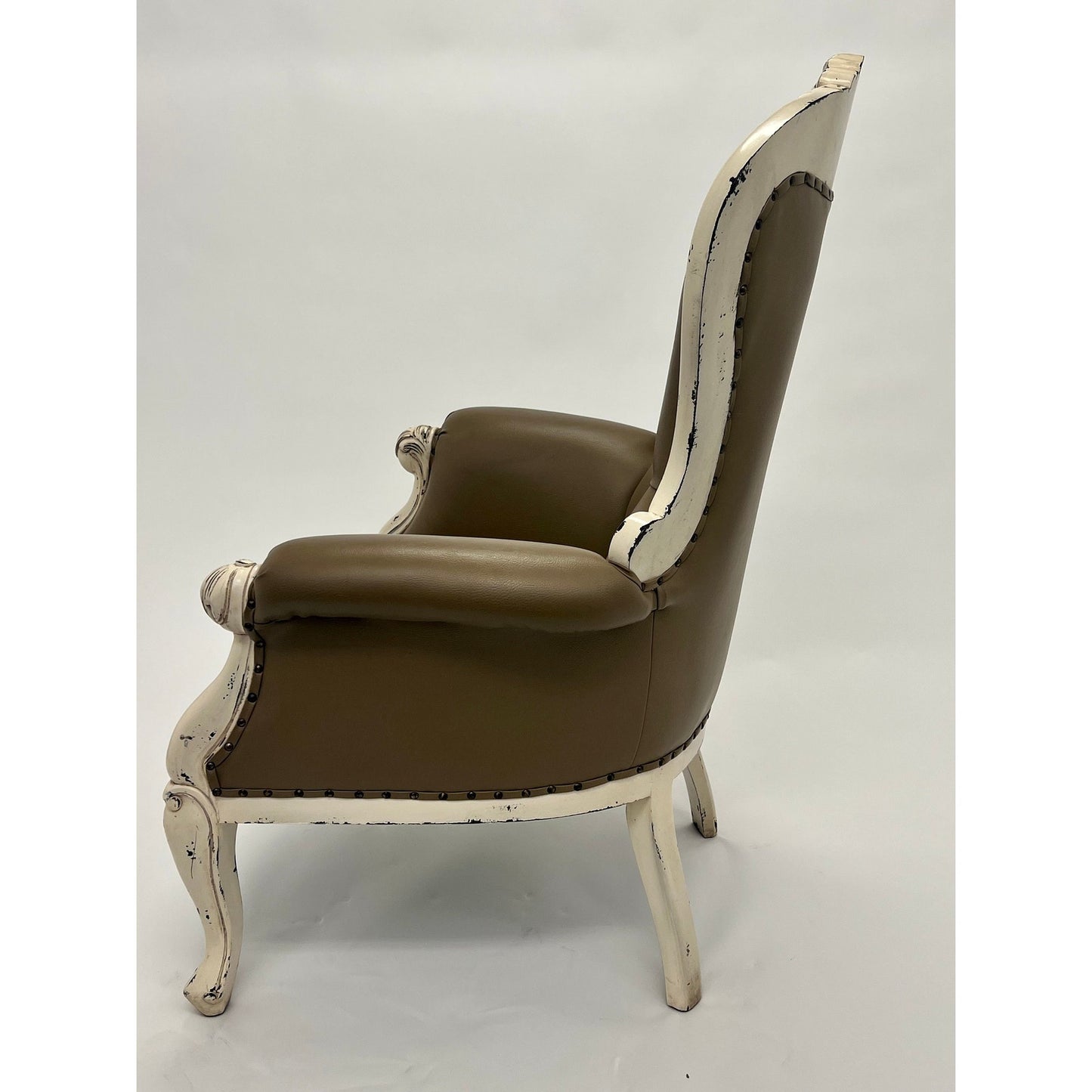 Rustic Arm Chairs Solid Mahogany Wood Leather