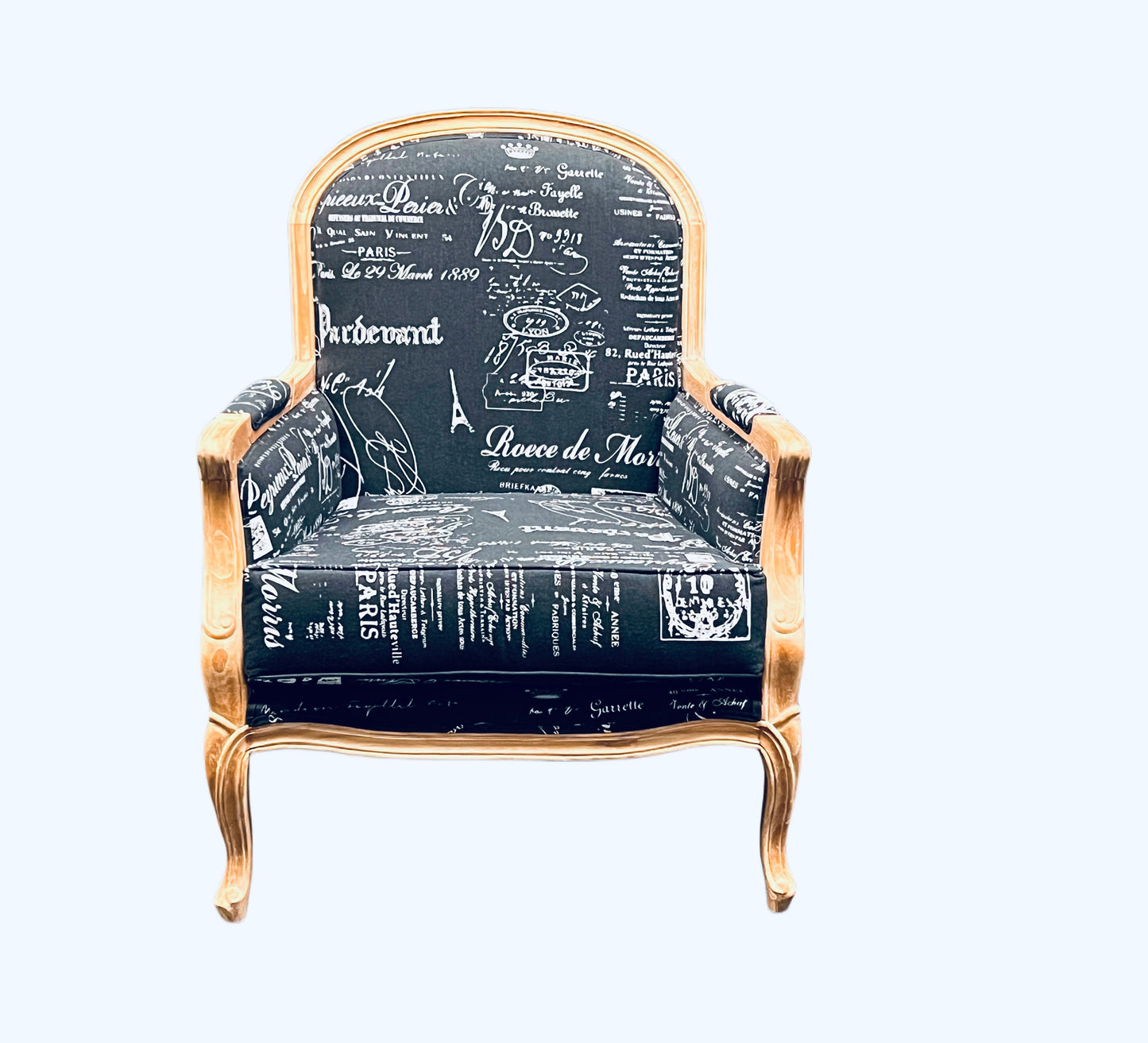 French Arm Chair Made with Solid Mahogany Wood