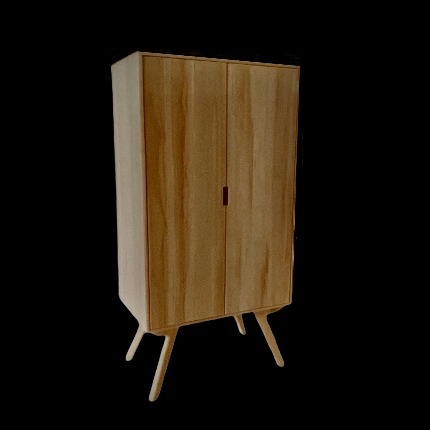 Armoire | Wardrobe | Mid-Century Modern | MCM | Teak | Elegant Design | Armoire Available in Walnut or Natural Wood Tone